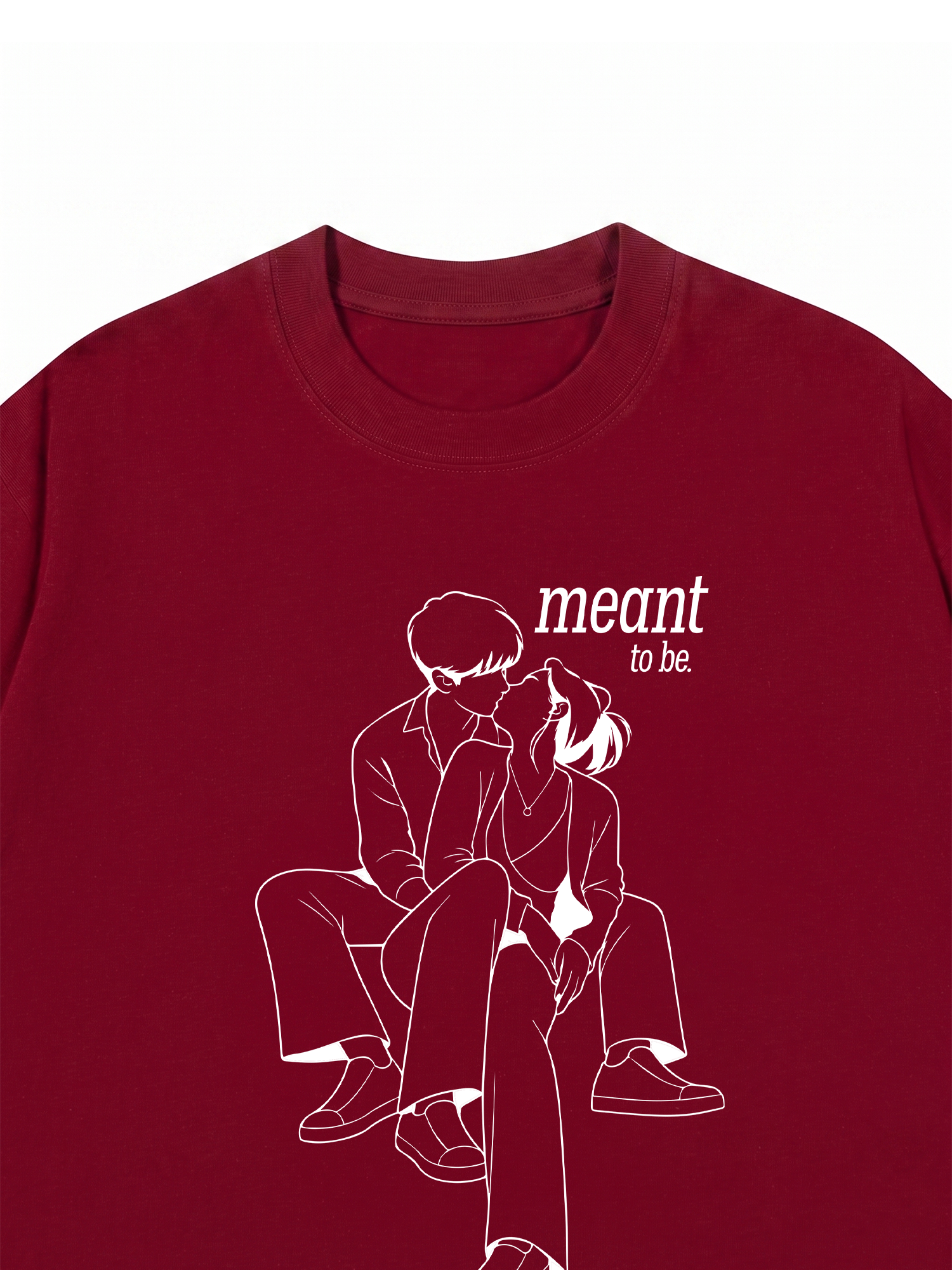 Áo Thun Custom Photo To Line Art Meant To Be