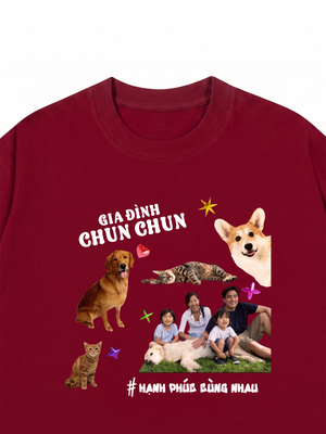 Áo Thun Custom Family With Pets