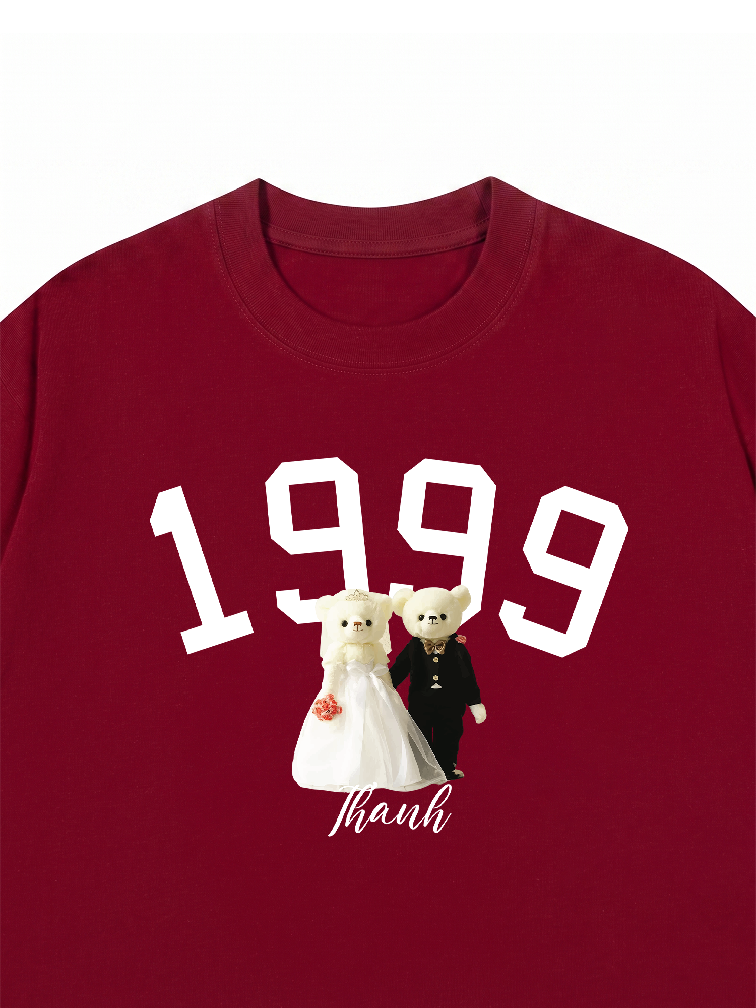 Áo Thun Custom Wedding Bear Year And Name