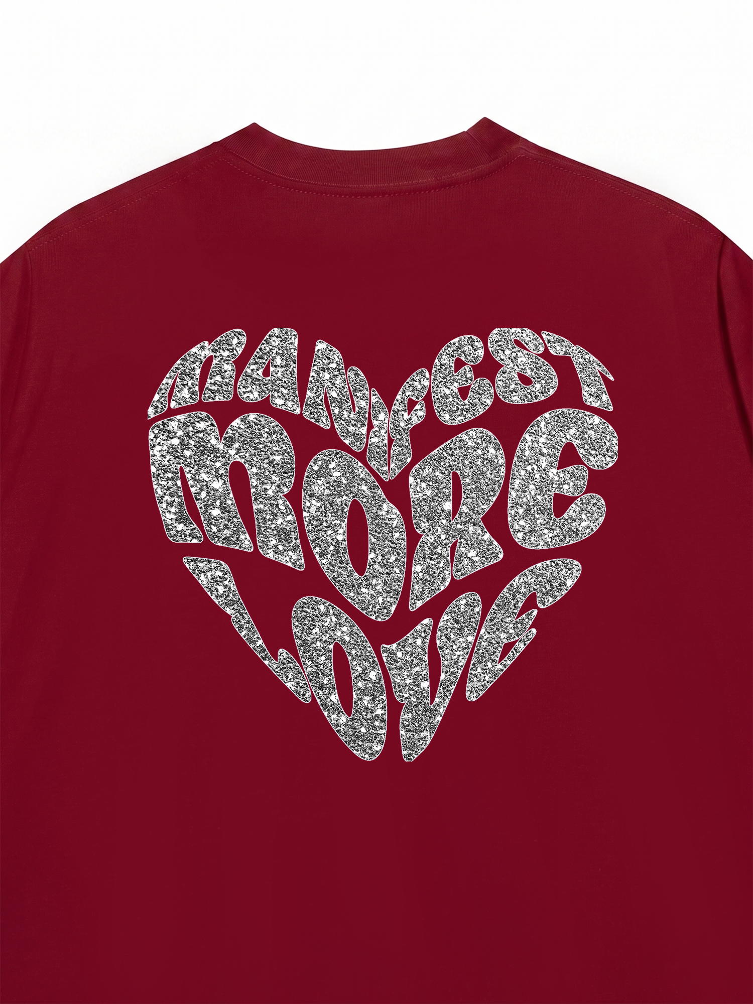 Áo Thun Silver glitter Custom Heart Custom Couple Name