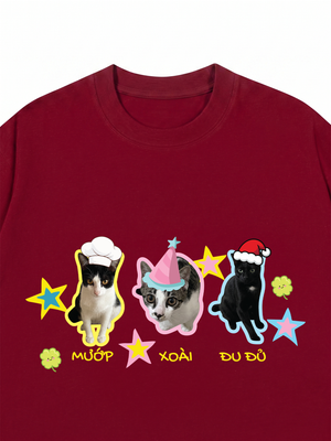 Áo Thun Custom Pet Cute Three Cats In Hats