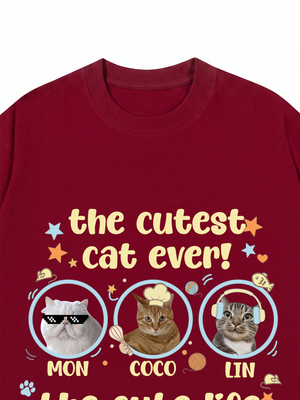 Áo Thun Custom Pet The Cutest Cat Ever