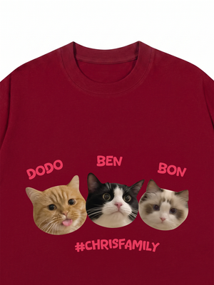 Áo Thun Custom Pet Chrisfamiy Cat