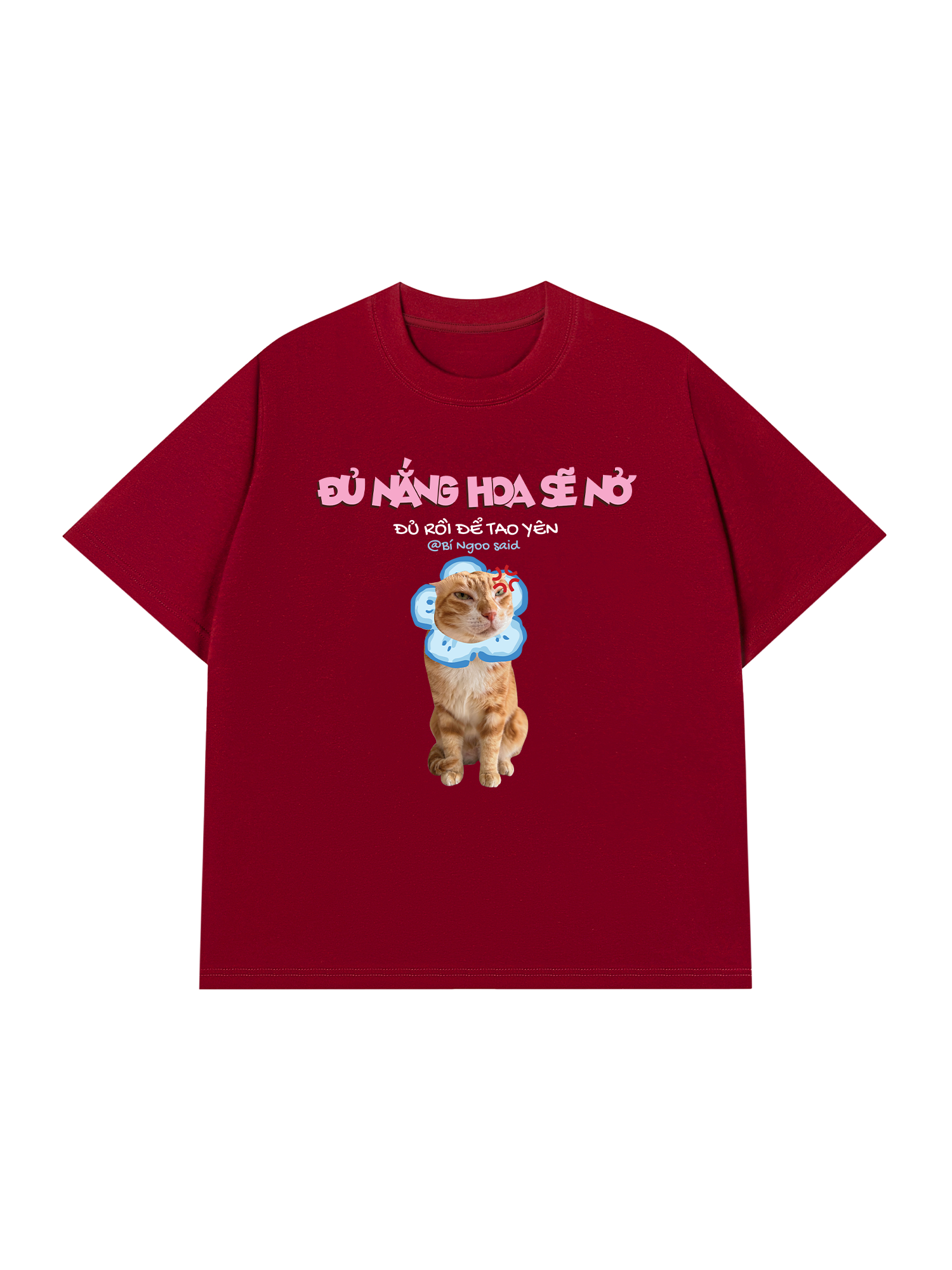 Áo Thun Custom Pet Đủ Nắng Hoa Sẽ Nở Mèo Hoa