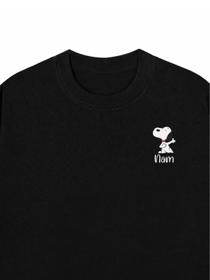 Áo Thun Custom Name Couple Cute Dog