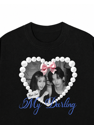 Áo Thun Custom Couple Pearl Hear Shirt