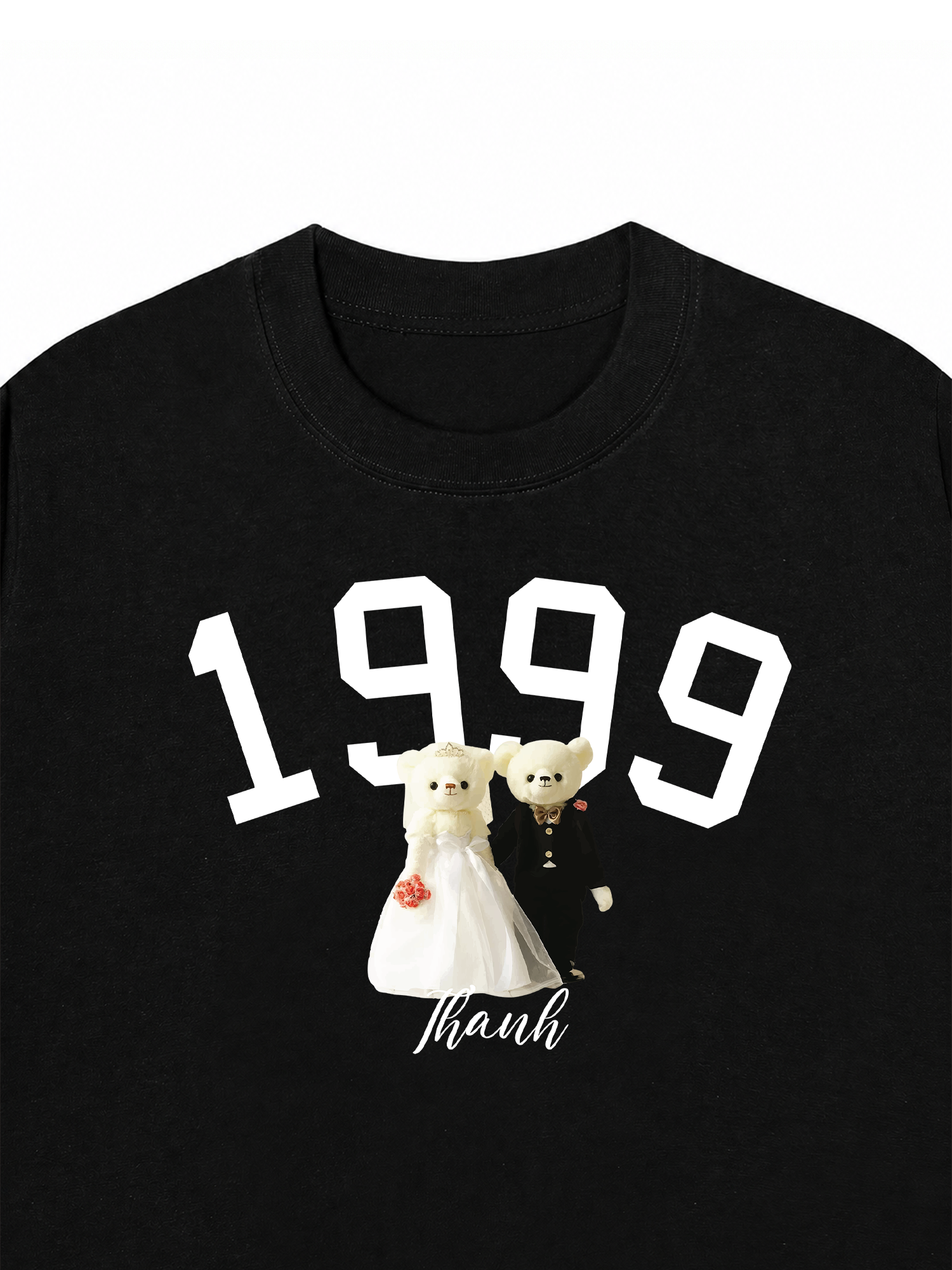 Áo Thun Custom Wedding Bear Year And Name