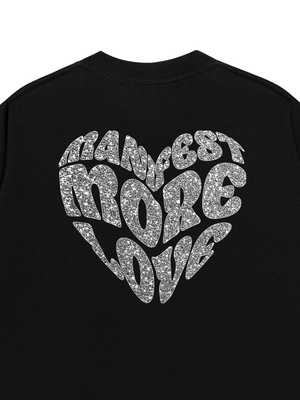 Áo Thun Silver glitter Custom Heart Custom Couple Name