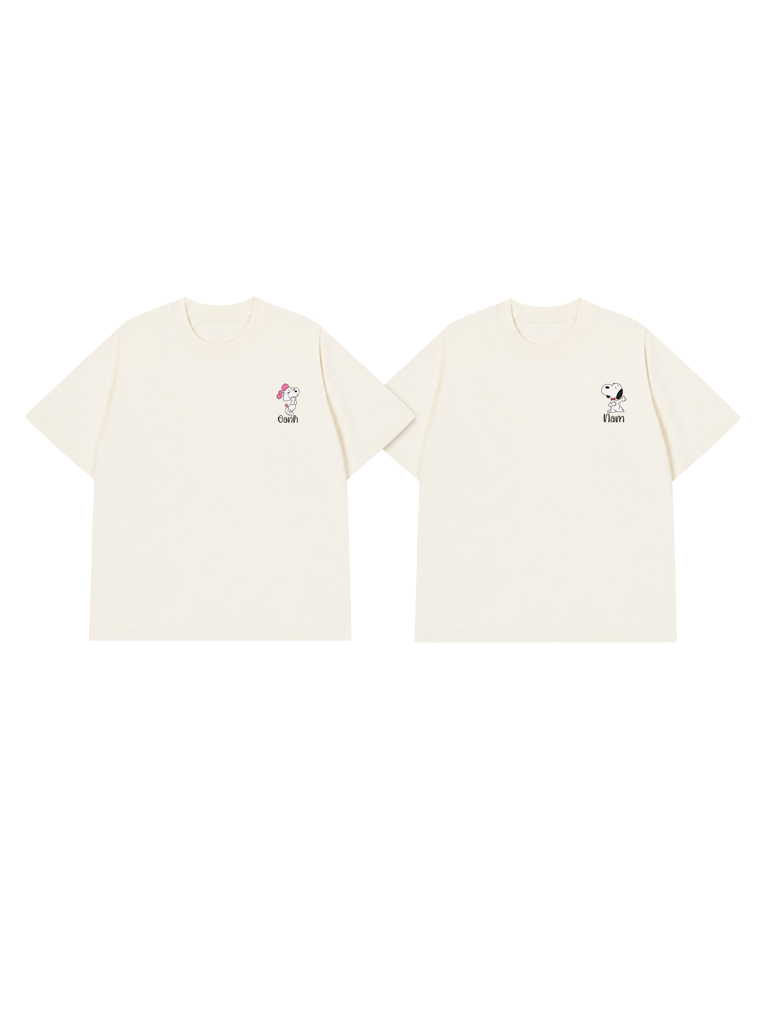 Áo Thun Custom Name Couple Cute Dog