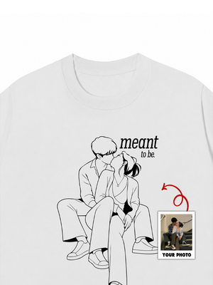 Áo Thun Custom Photo To Line Art Meant To Be