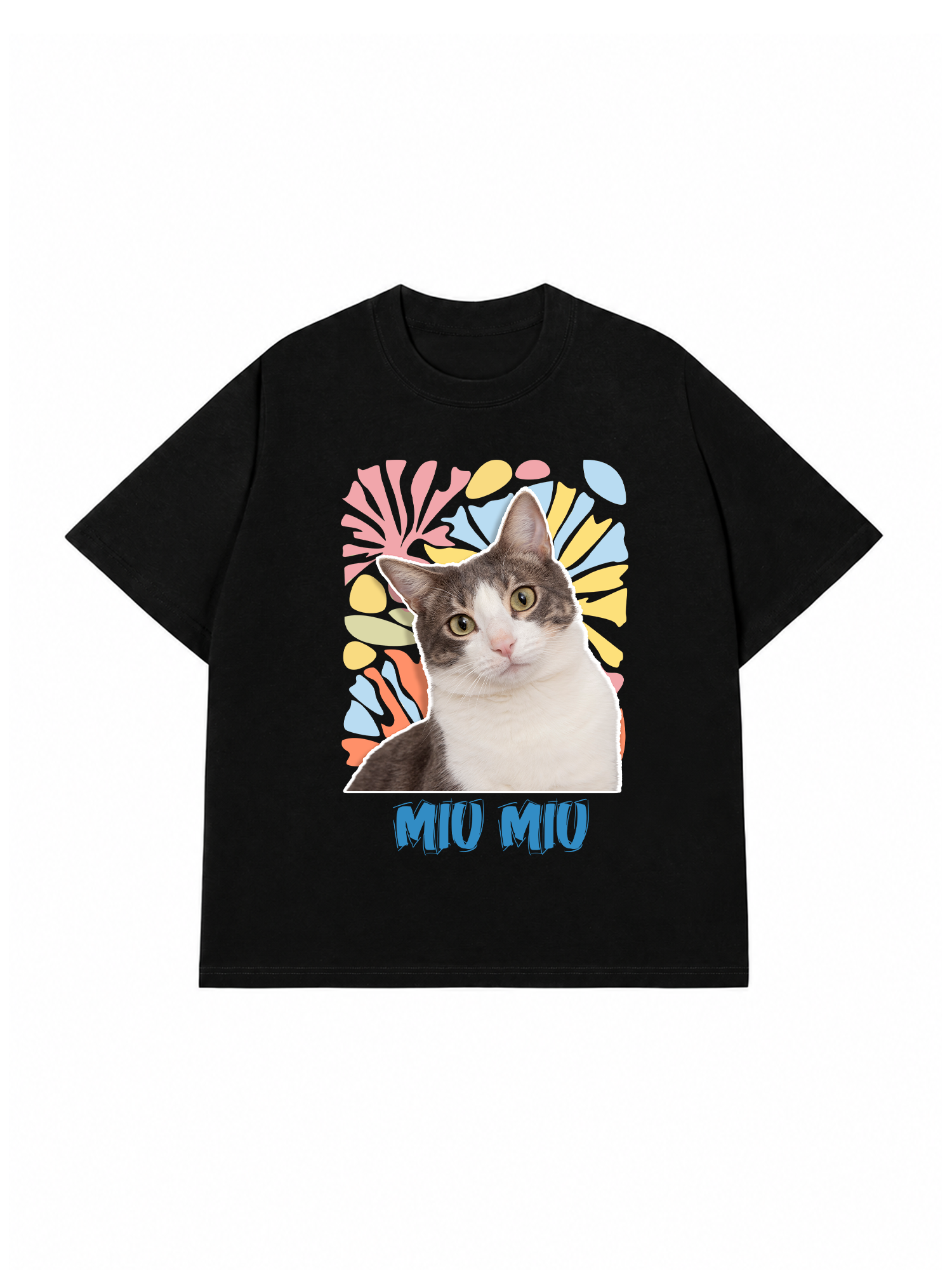 Áo Thun Custom pet cat flowers