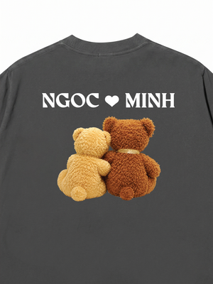 Áo Thun Custom Teddybears Couple Name and Date