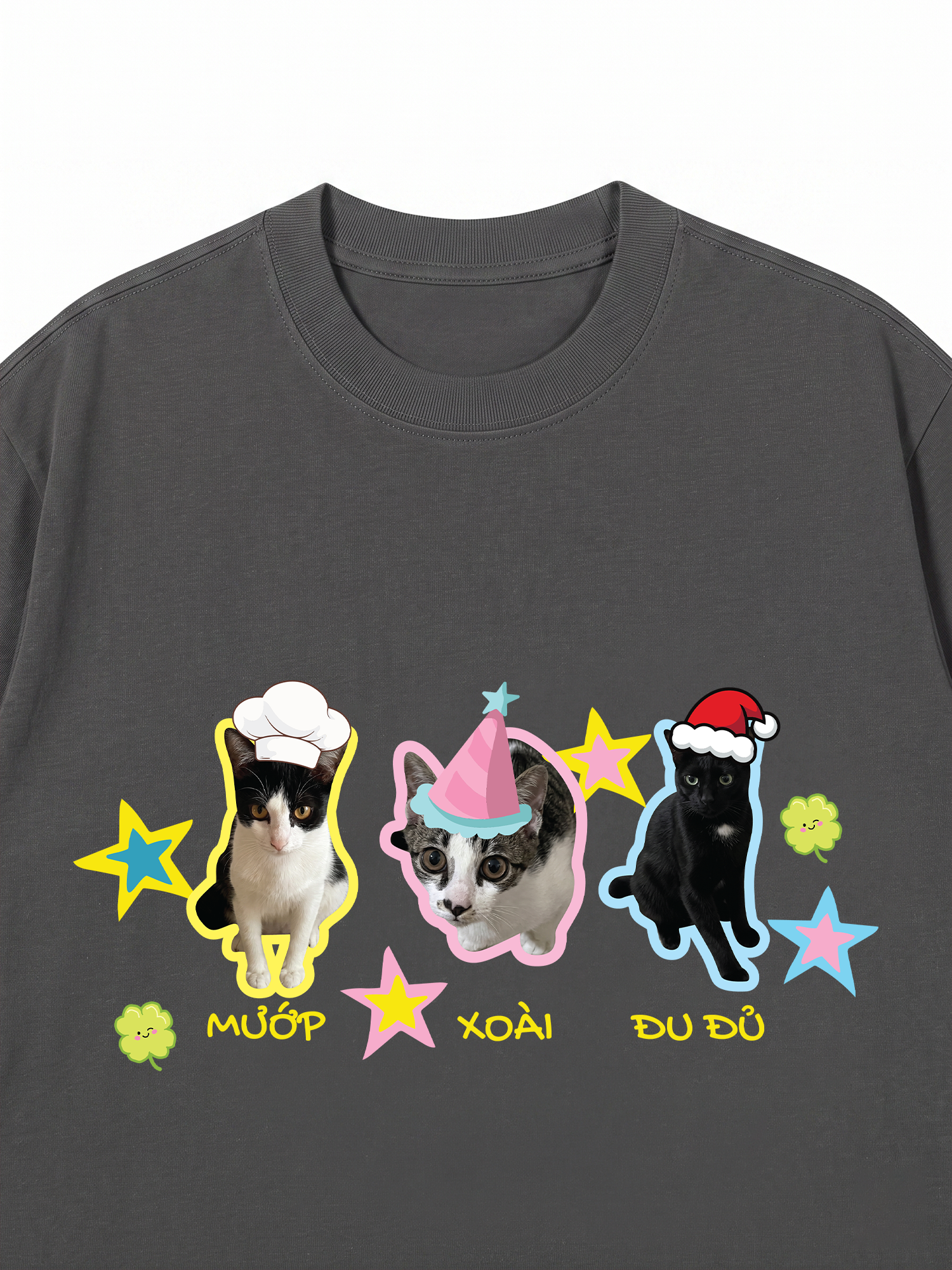 Áo Thun Custom Pet Cute Three Cats In Hats