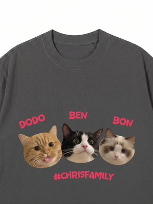 Áo Thun Custom Pet Chrisfamiy Cat