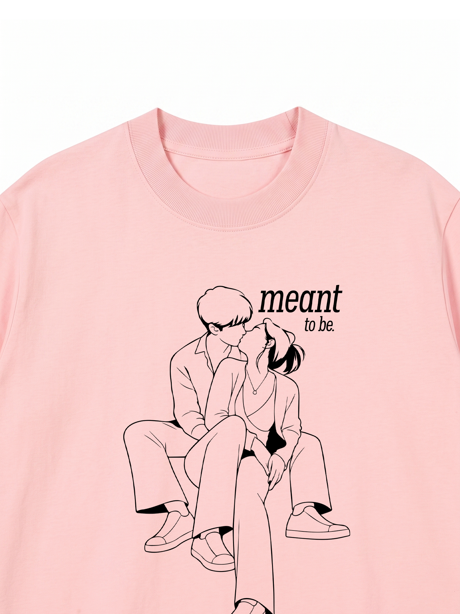 Áo Thun Custom Photo To Line Art Meant To Be
