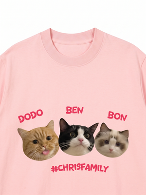 Áo Thun Custom Pet Chrisfamiy Cat