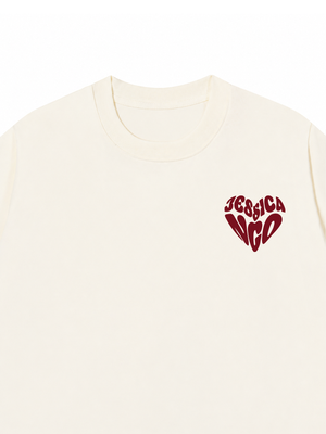 Áo Thun Red Custom Heart Custom Couple Name