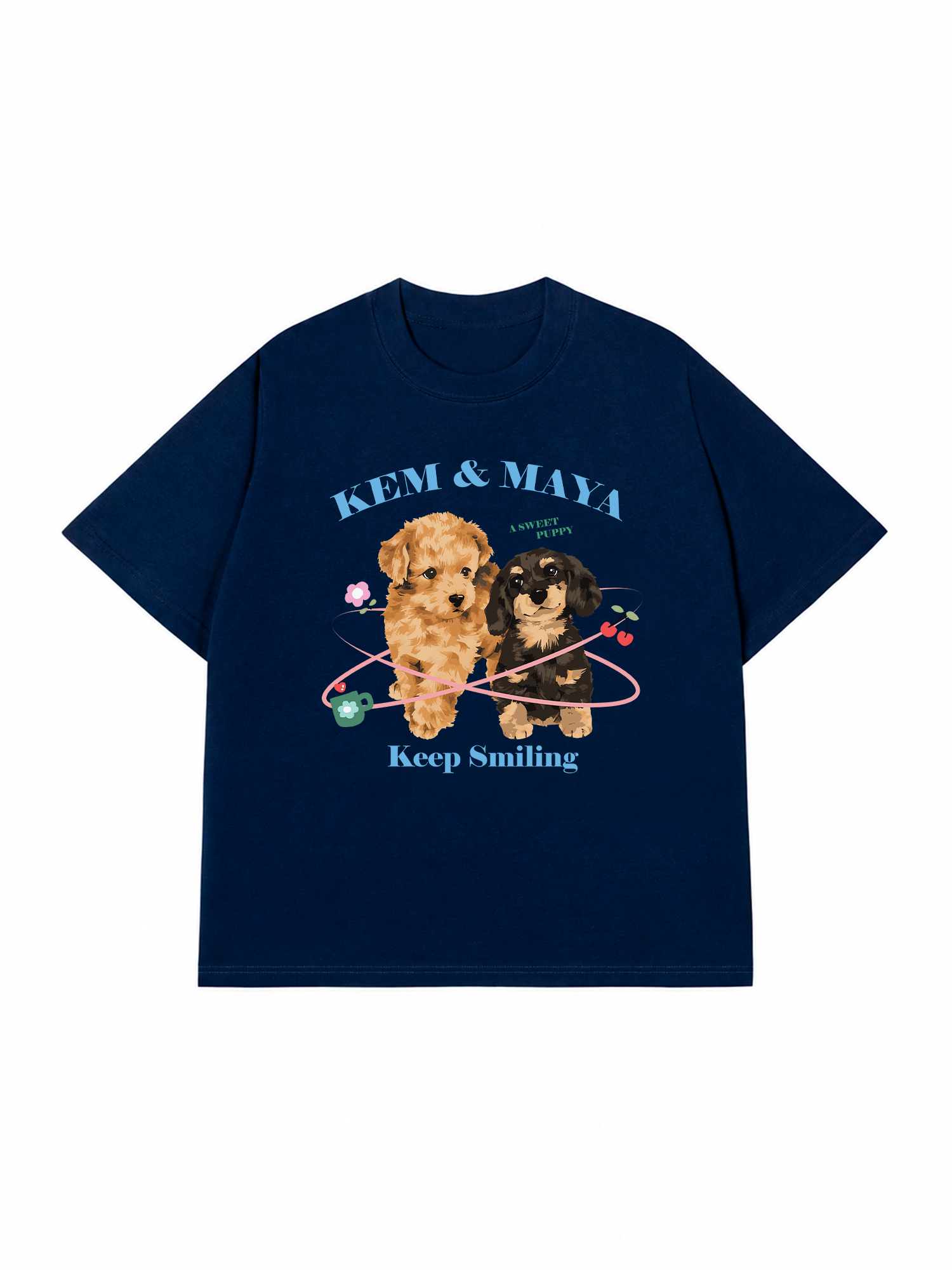 Áo Thun Custom Pet And Quote Keep Smiling
