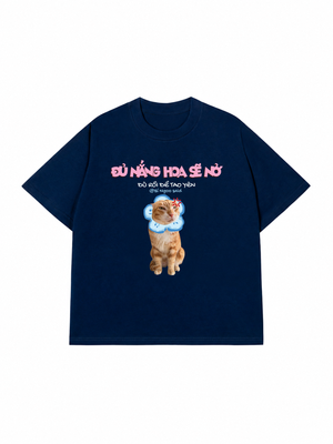 Áo Thun Custom Pet Đủ Nắng Hoa Sẽ Nở Mèo Hoa