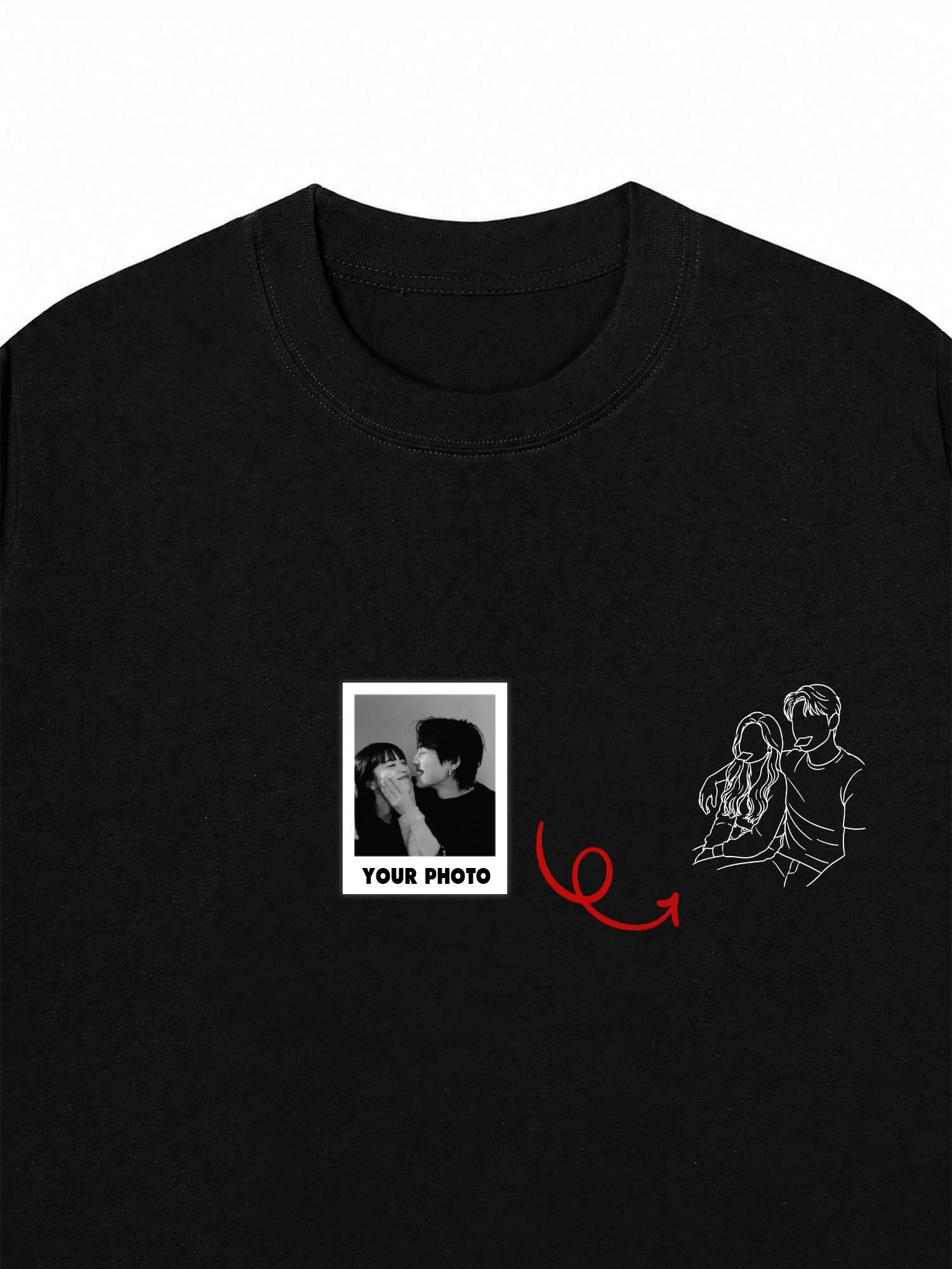 Áo Thun Custom Couple Line Art