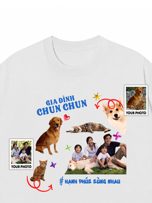 Áo Thun Custom Family With Pets