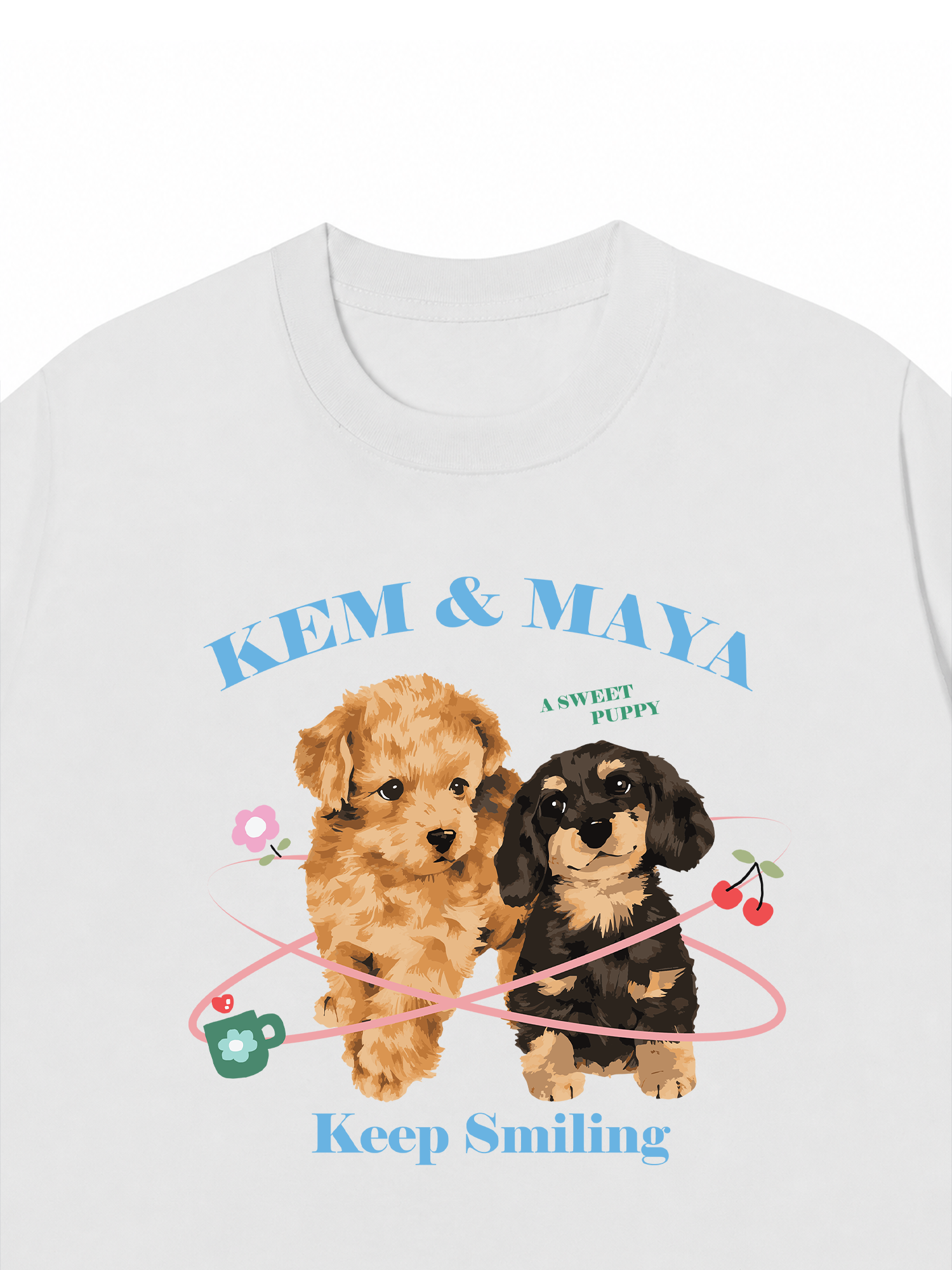 Áo Thun Custom Pet And Quote Keep Smiling