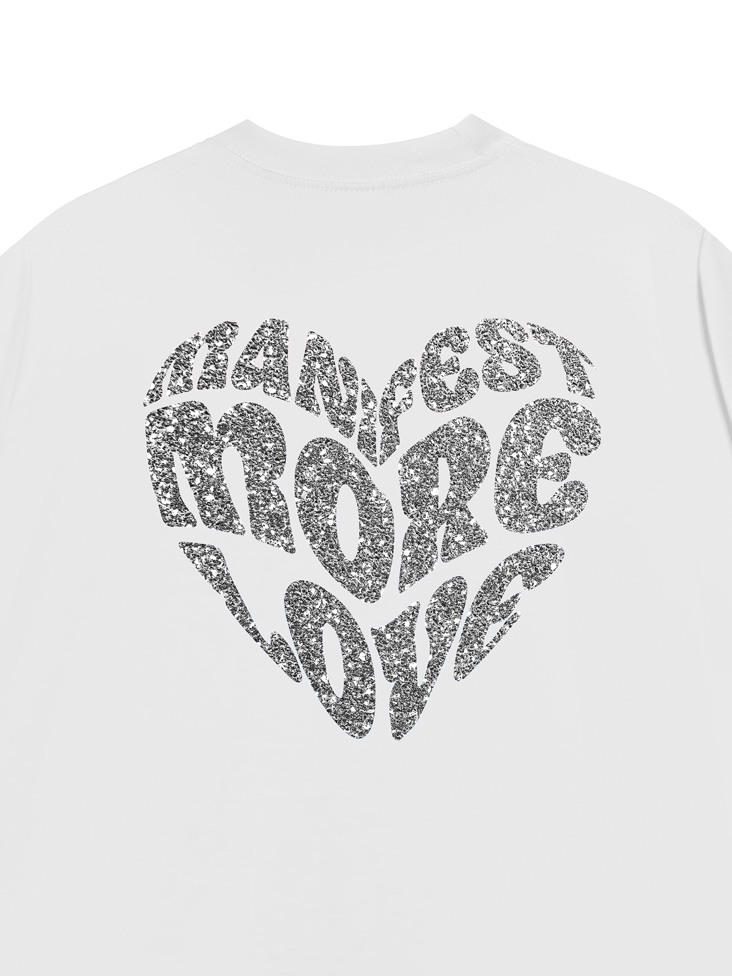 Áo Thun Silver glitter Custom Heart Custom Couple Name