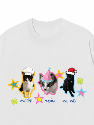 Áo Thun Custom Pet Cute Three Cats In Hats