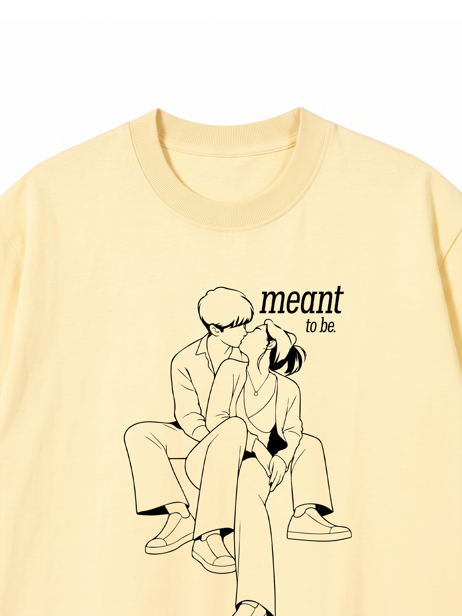 Áo Thun Custom Photo To Line Art Meant To Be