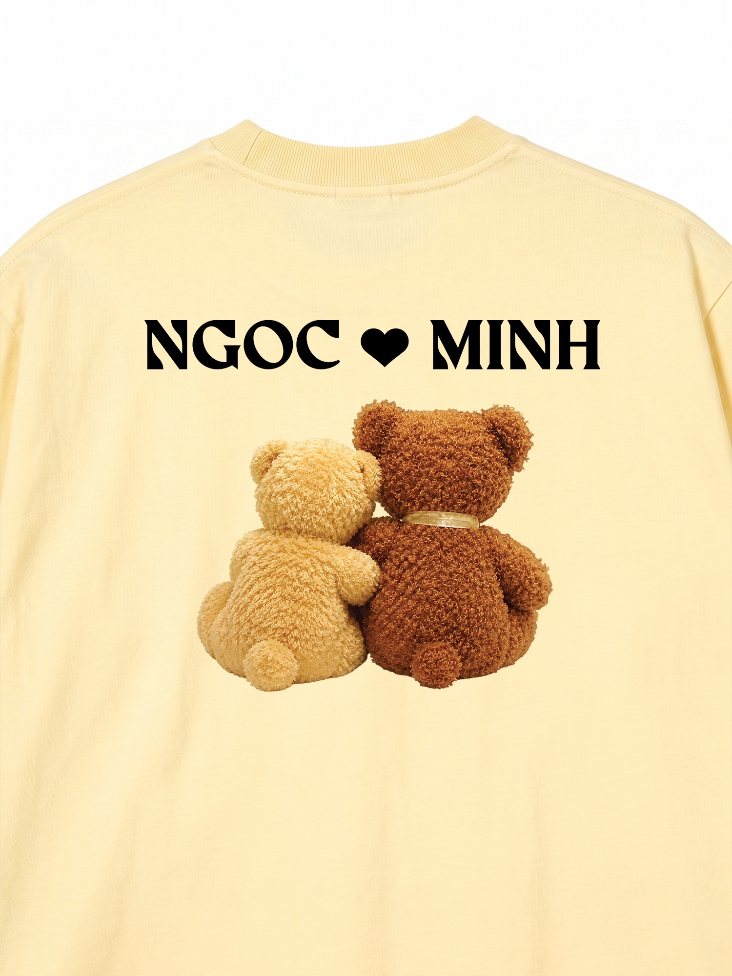 Áo Thun Custom Teddybears Couple Name and Date