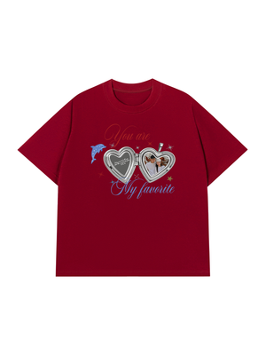 Áo Thun Custom Couple Heart Locket