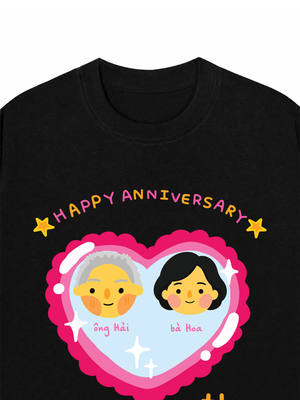 Áo Thun Custom Happy Anniversary