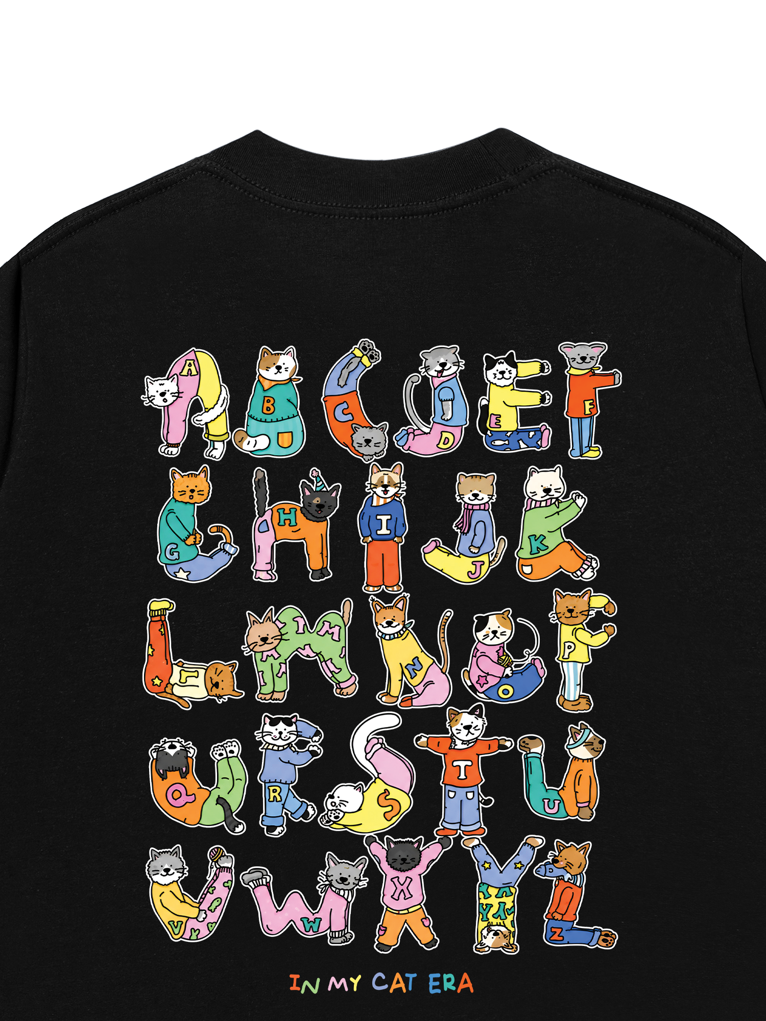 Áo Thun Custom Alphabet Cat