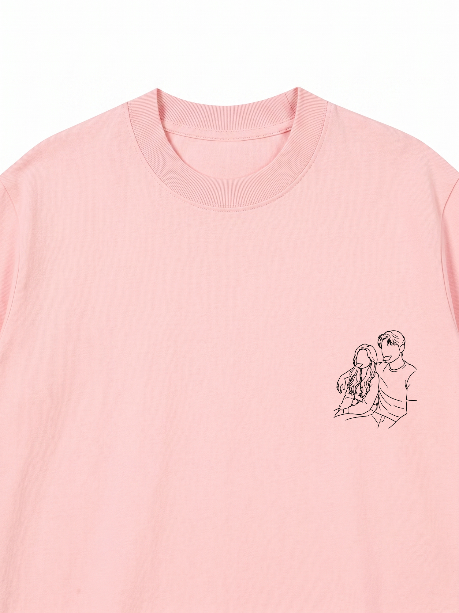 Áo Thun Custom Couple Line Art