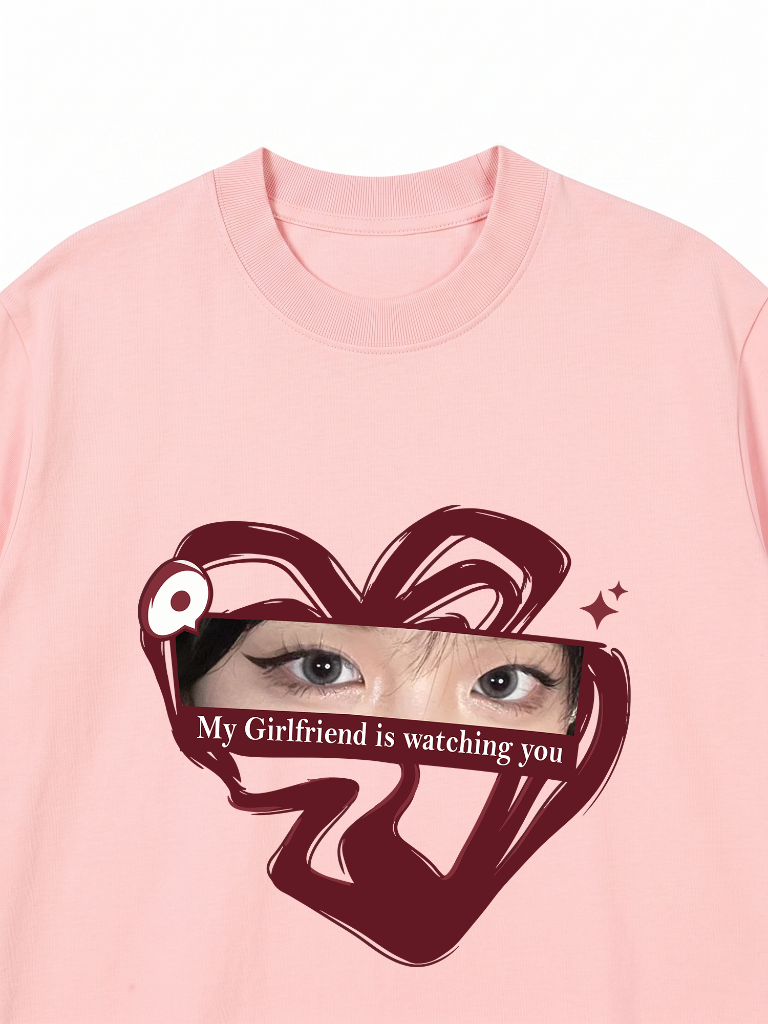 Áo Thun My Girlfriend BoyFriend Is Watching You Heart