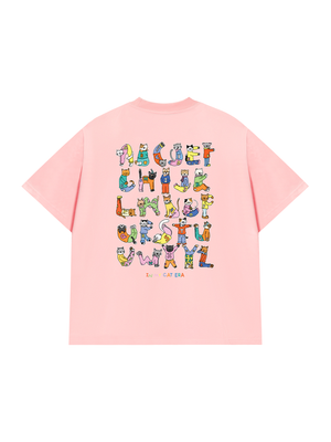 Áo Thun Custom Alphabet Cat