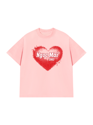 Áo Thun Custom Name Y2K Red Dotted Heart