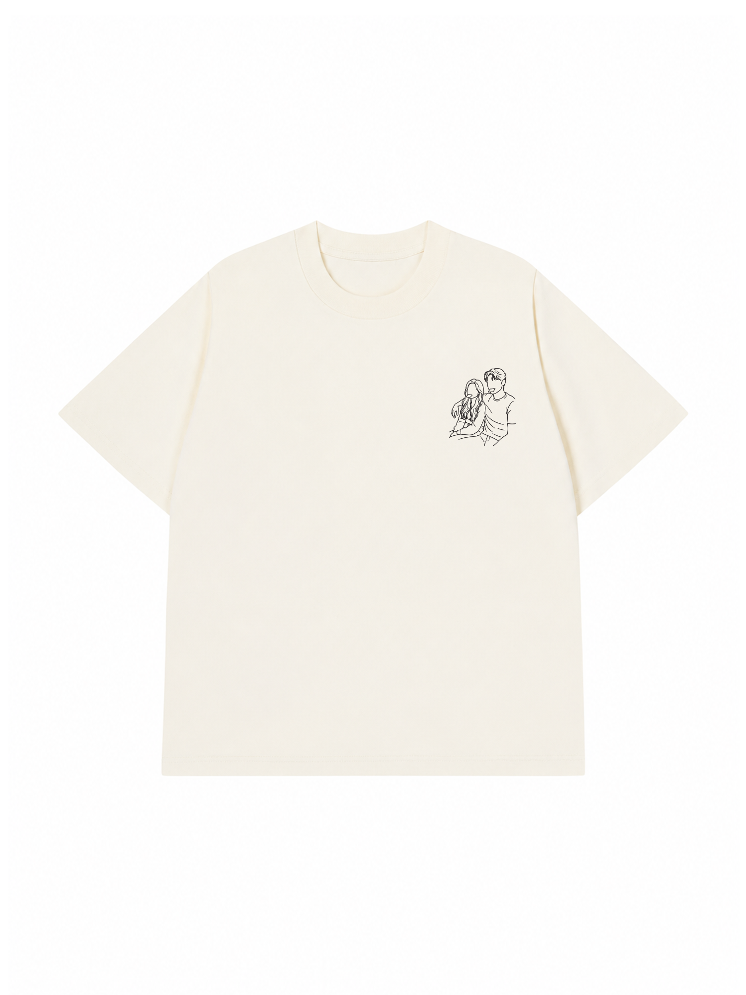 Áo Thun Custom Couple Line Art