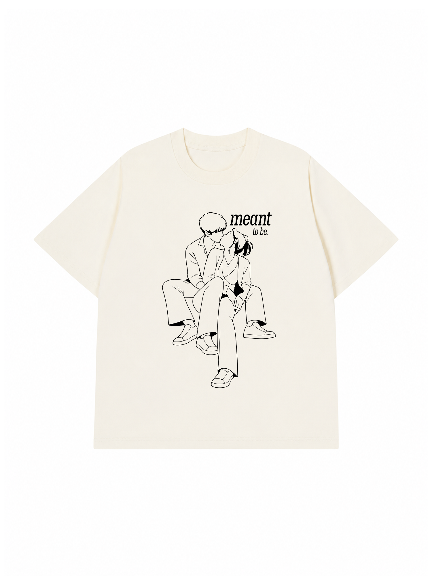 Áo Thun Custom Photo To Line Art Meant To Be