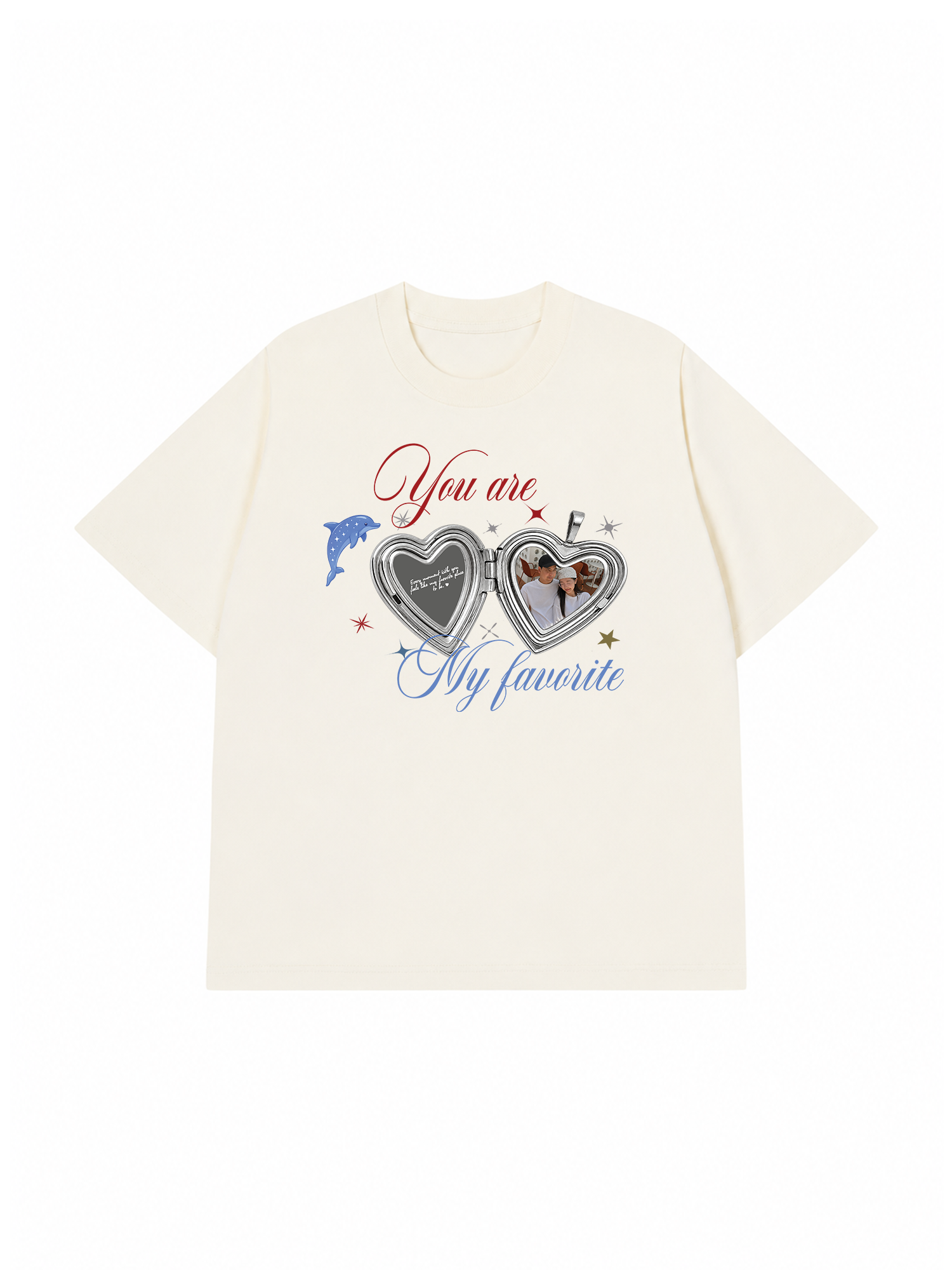 Áo Thun Custom Couple Heart Locket