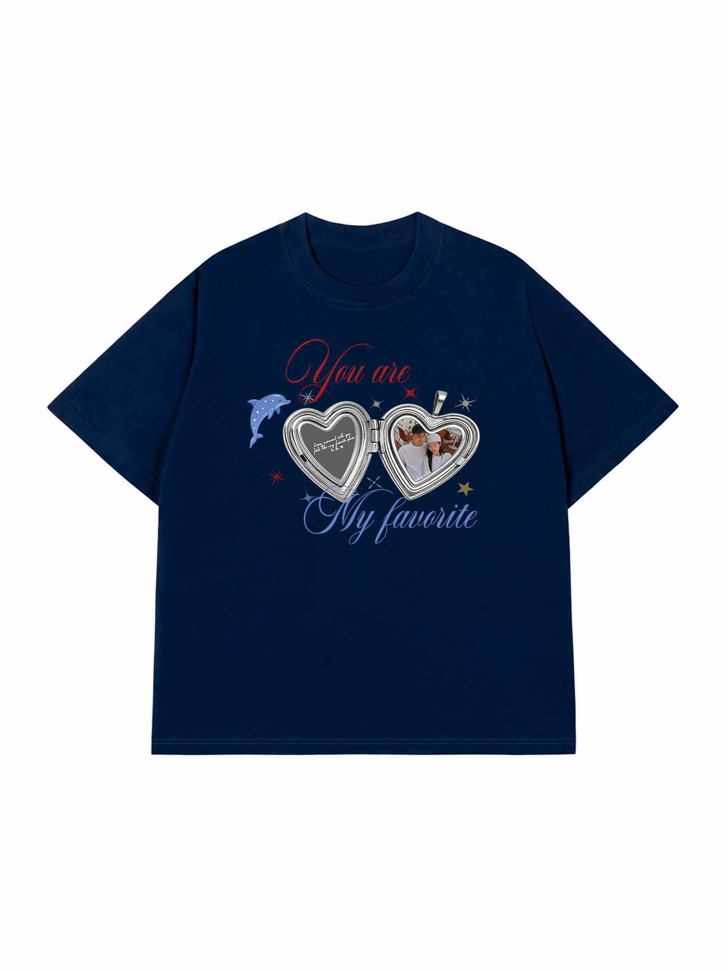 Áo Thun Custom Couple Heart Locket