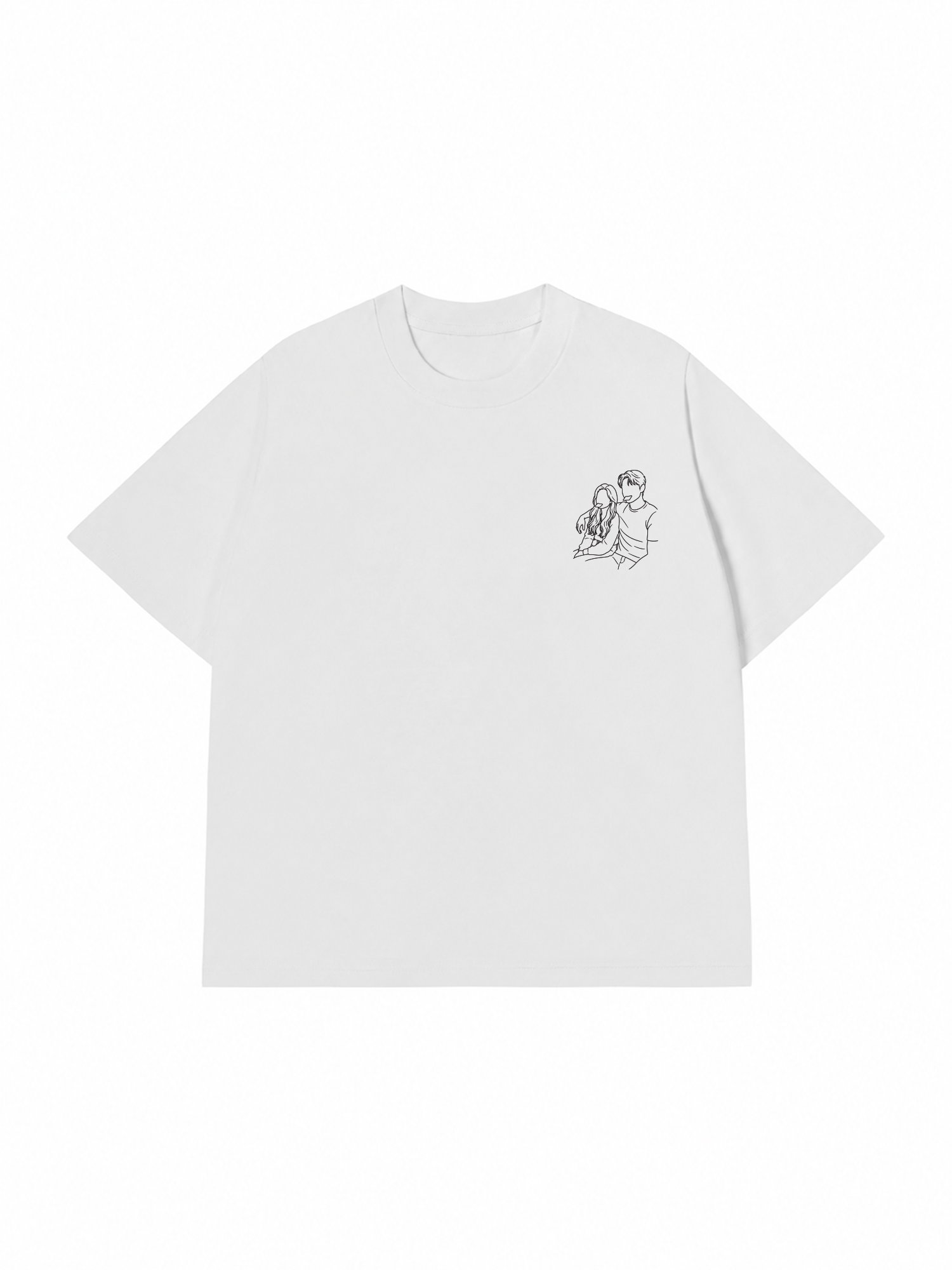 Áo Thun Custom Couple Line Art