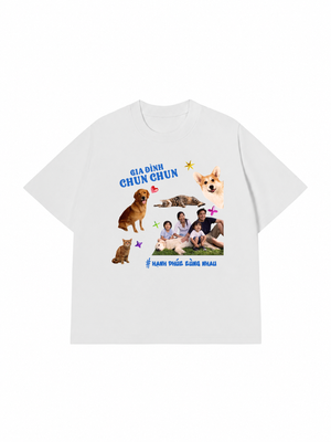 Áo Thun Custom Family With Pets