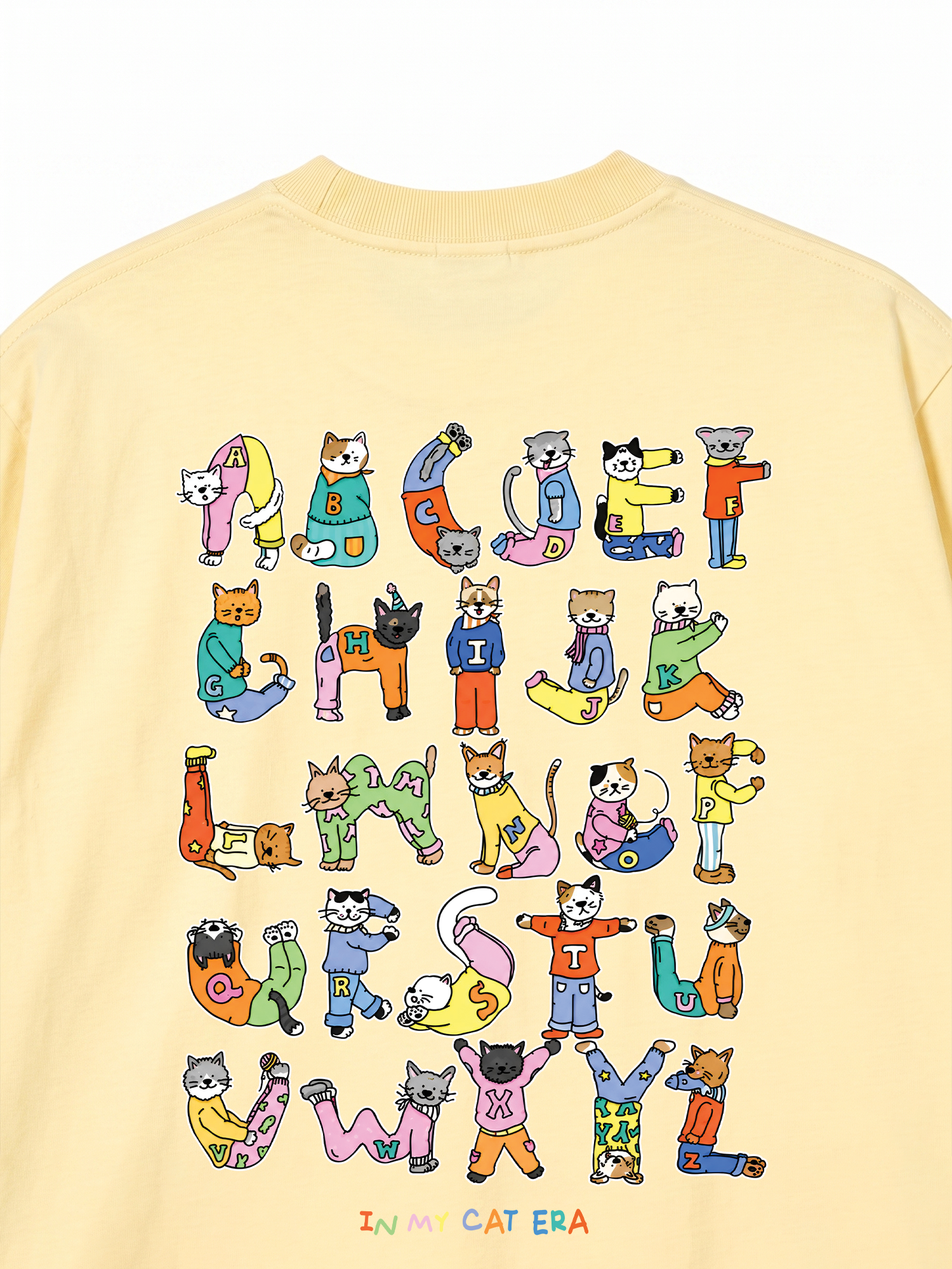 Áo Thun Custom Alphabet Cat