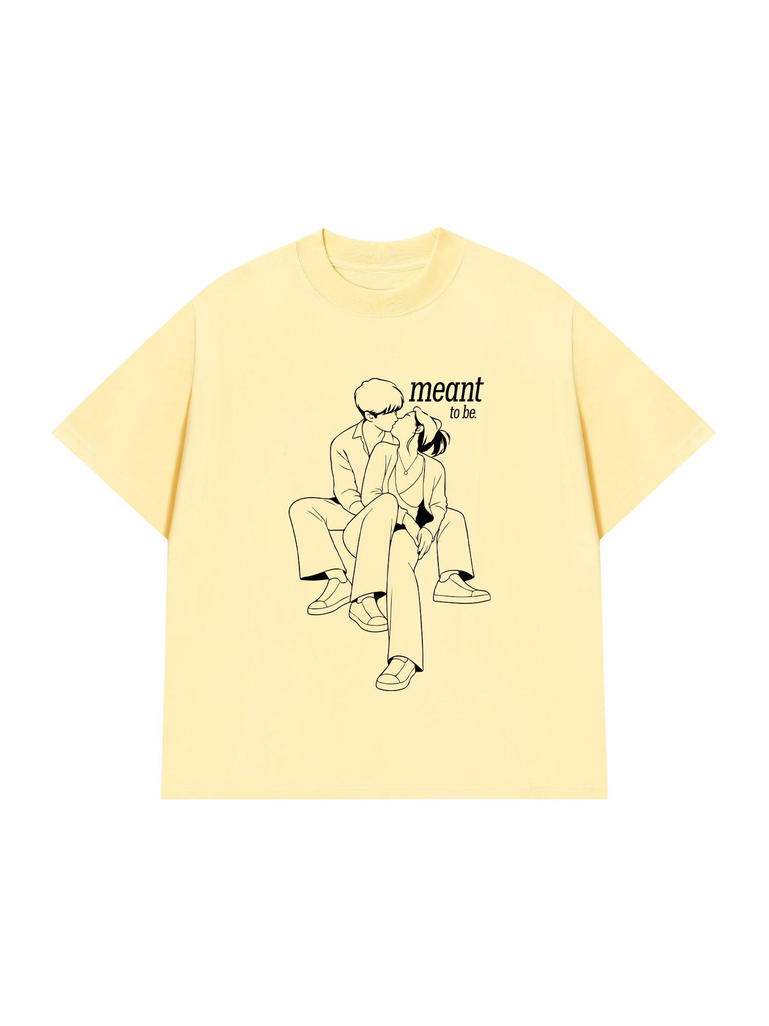 Áo Thun Custom Photo To Line Art Meant To Be