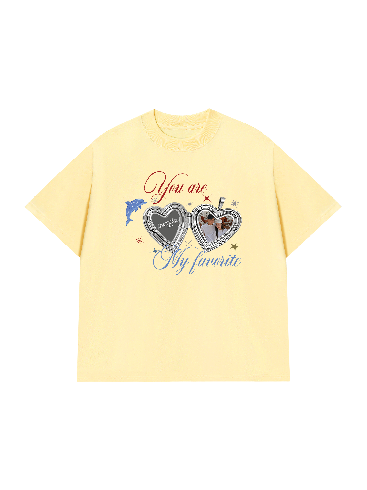 Áo Thun Custom Couple Heart Locket