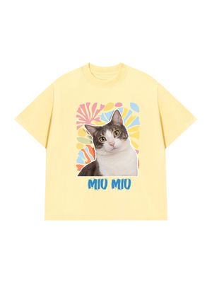 Áo Thun Custom pet cat flowers