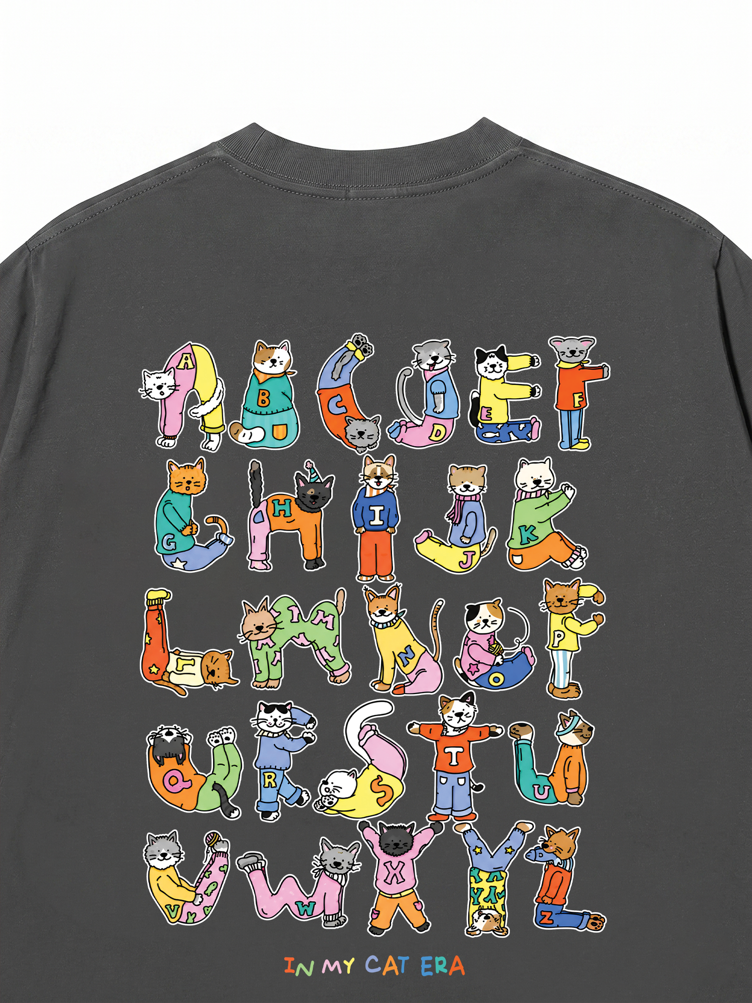 Áo Thun Custom Alphabet Cat