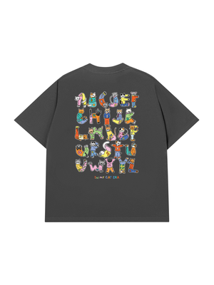 Áo Thun Custom Alphabet Cat