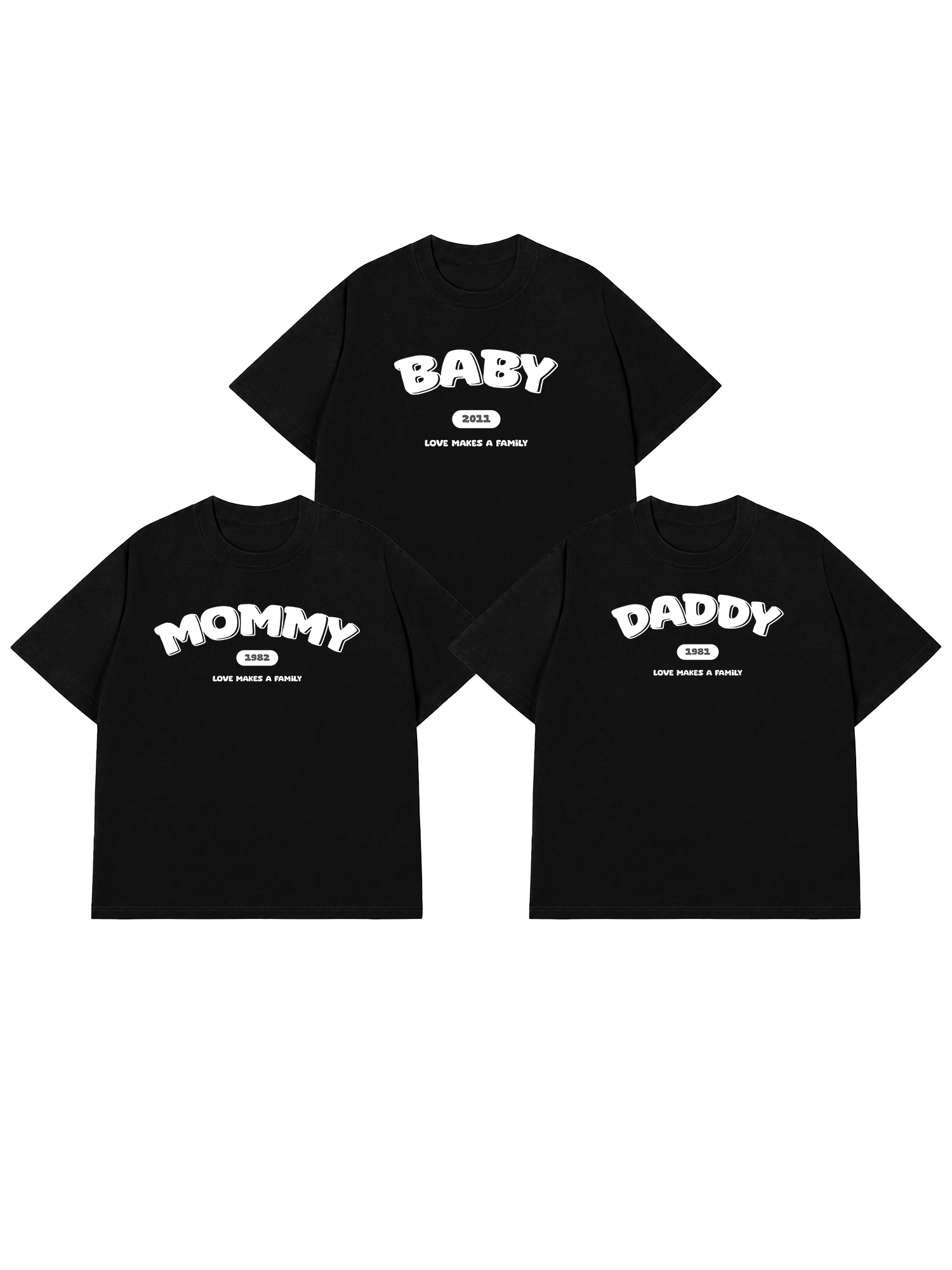 Áo Thun Custom Mommy Daddy Baby